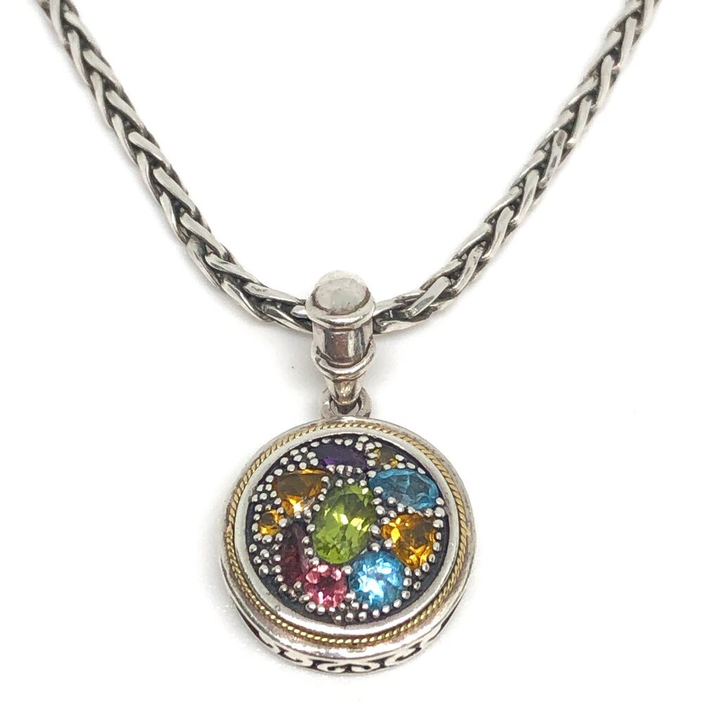 Effy Multi Gemstone Gem Sterling Silver & 18k Gold Pendant & Necklace